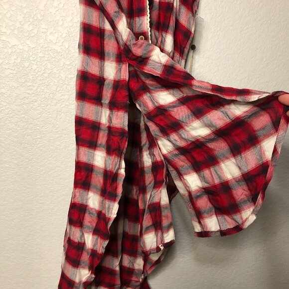 Shyanne Red Plaid Sleeveless Western High-Low Button Up Top Women's XS Rodeo NWT - Picture 9 of 12